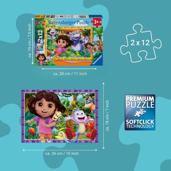 Puzzle Ravensburger Dora La Exploradora de 2x12 Piezas Puzzle Ravensburger Dora La Exploradora de 2x12 Piezas