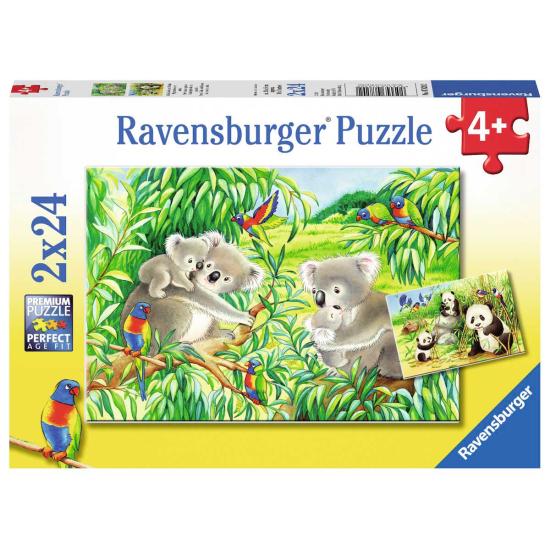 Puzzle Ravensburger Dulces Koalas y Pandas de 2x24 Piezas Puzzle Ravensburger Dulces Koalas y Pandas de 2x24 Piezas