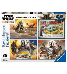 Puzzle Ravensburger Star Wars El Mandaloriano de 4 x 100 Pzs