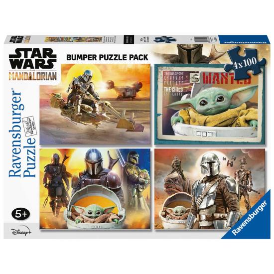 Puzzle Ravensburger Star Wars El Mandaloriano de 4 x 100 Pzs
