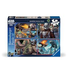 Puzzle Ravensburger El Mandaloriano y Grogu de 4 x 100 Piezas