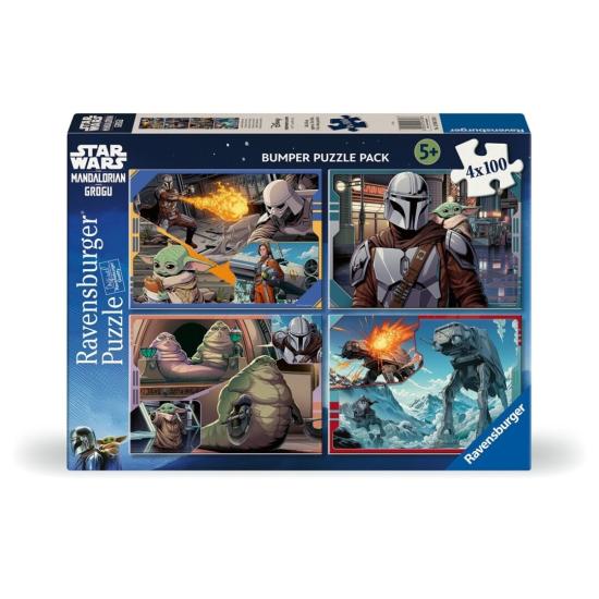 Puzzle Ravensburger El Mandaloriano y Grogu de 4 x 100 Piezas