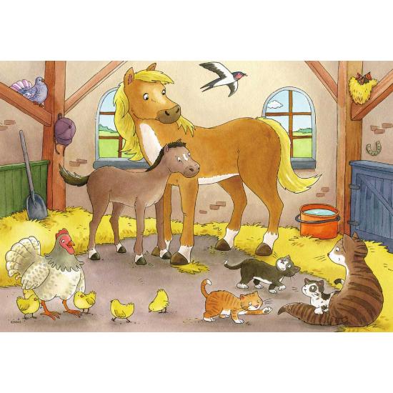 Puzzle Ravensburger Familias Animales de 2x12 Piezas