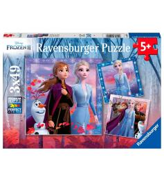 Puzzle Ravensburger Frozen 2, de 3x49 Piezas