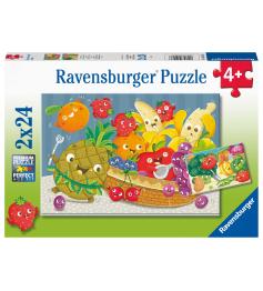 Puzzle Ravensburger Frutas y Verduras Alegres de 2x24 Piezas