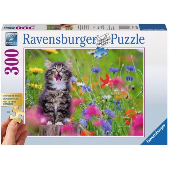 Puzzle Ravensburger Gatito en un Mar de Flores de 300 Piezas XX