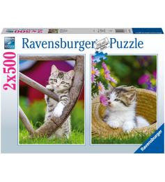 Puzzle Ravensburger Gatitos en el Campo de 2x500 piezas