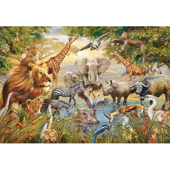 Puzzle Ravensburger Grandes Animales en Torno al Estanqe de 500