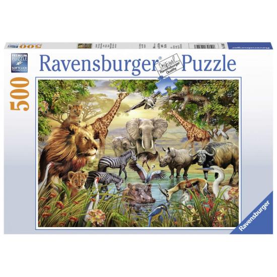 Puzzle Ravensburger Grandes Animales en Torno al Estanqe de 500