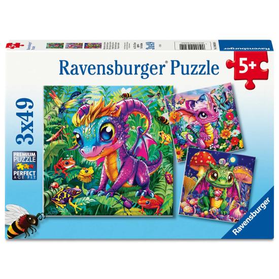 Puzzle Ravensburger Dragones Bebés de 3x49 Piezas