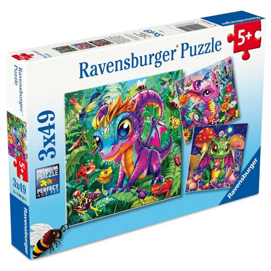 Puzzle Ravensburger Dragones Bebés de 3x49 Piezas