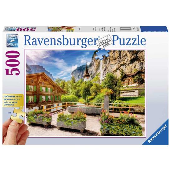 Puzzle Ravensburger Lauterbrunnen, Suiza de 500 Pzs XXL