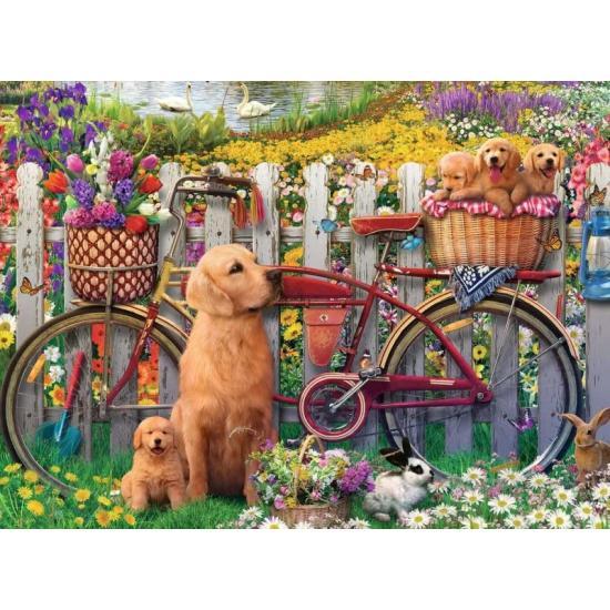 Puzzle Ravensburger Lindos Perros En El Jardín de 500 Piezas