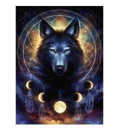 Puzzle Ravensburger Lobo Negro Fosforescente de 500 Piezas