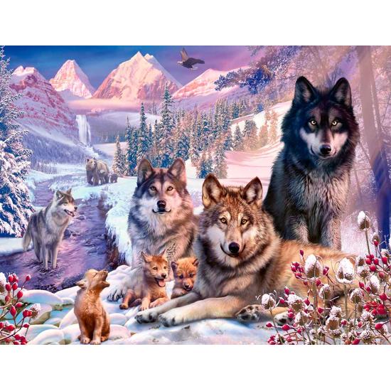 Puzzle Ravensburger Lobos en la Nieve de 2000 Piezas