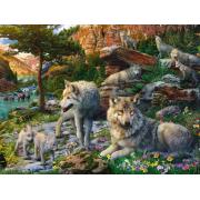 Puzzle Ravensburger Lobos en Primavera de 1500 Piezas