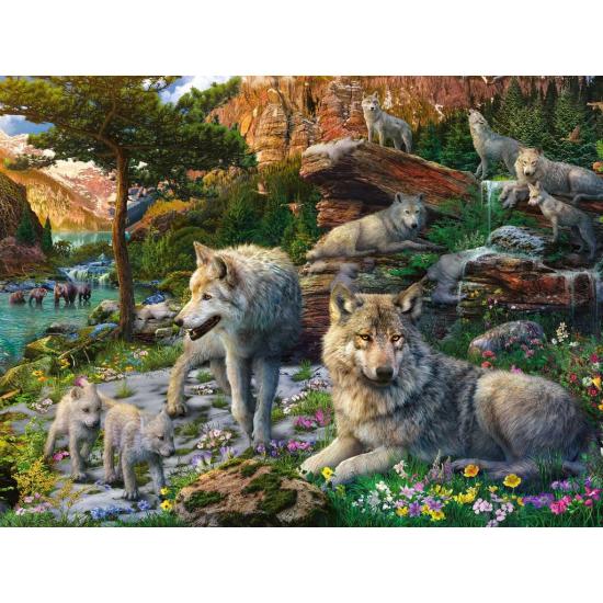 Puzzle Ravensburger Lobos en Primavera de 1500 Piezas Puzzle Ravensburger Lobos en Primavera de 1500 Piezas