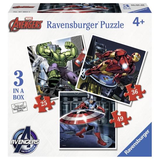 Puzzle Ravensburger Los Vengadores Progresivo 25+36+49