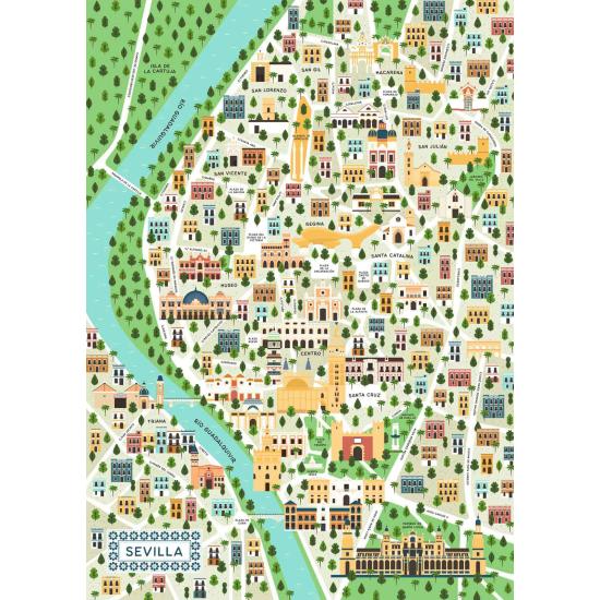 Puzzle Ravensburger Mapa de Sevilla de 1000 Pzs Puzzle Ravensburger Mapa de Sevilla de 1000 Pzs