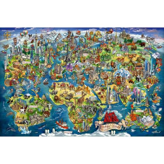 Puzzle Ravensburger Mapa Del Mundo Ilustrado de 5000 Piezas