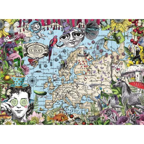 Puzzle Ravensburger Mapa Europeo, Circo Peculiar de 500 Piezas