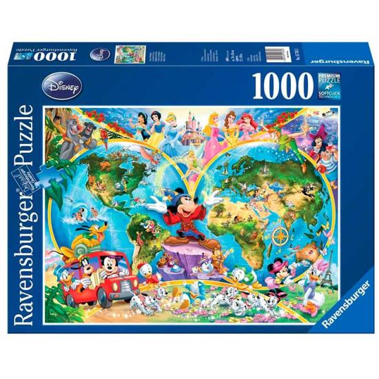 Puzzle Ravensburger Mapamundi Disney de 1000 Piezas