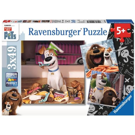 Puzzle Ravensburger Mascotas, Pets 3 x 49 Piezas