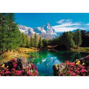 Puzzle Ravensburger Matterhorn, Lago de Montaña de 1500 Piezas