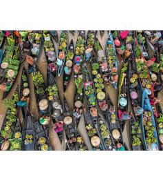 Puzzle Ravensburger Mercado Flotante, Indonesia de 500 Piezas
