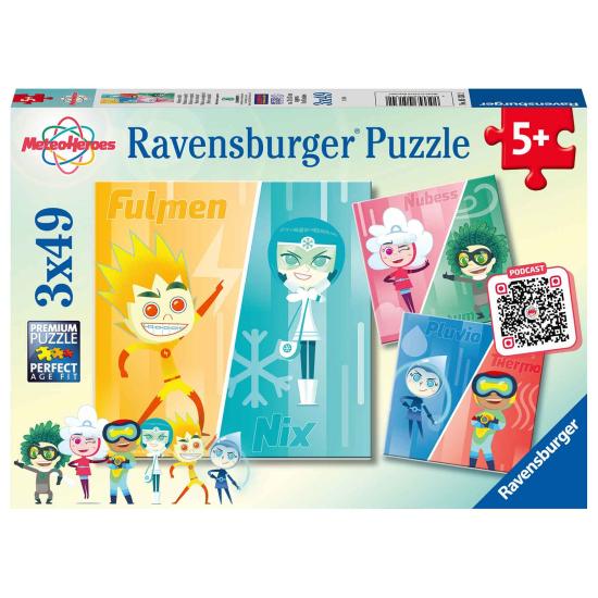 Puzzle Ravensburger Meteo Héroes de 3x49 Piezas Puzzle Ravensburger Meteo Héroes de 3x49 Piezas