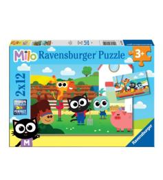 Puzzle Ravensburger Milo de 2x12 Piezas