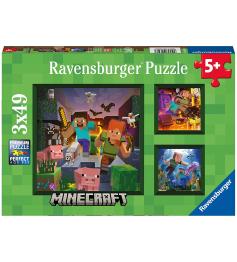 Puzzle Ravensburger Minecraft de 3x49 Piezas