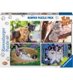 Puzzle Ravensburger Pequeños Gatitos de 4 x 100 Piezas