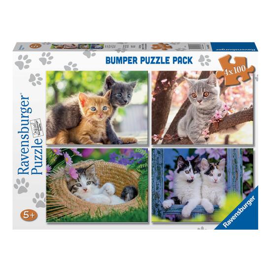 Puzzle Ravensburger Pequeños Gatitos de 4 x 100 Piezas