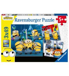 Puzzle Ravensburger Minions Divertidos de 3x49 Piezas