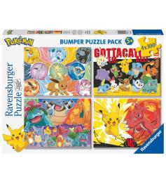 Puzzle Ravensburger Nuestros Amigos Pokémon de 4 x 100 Piezas