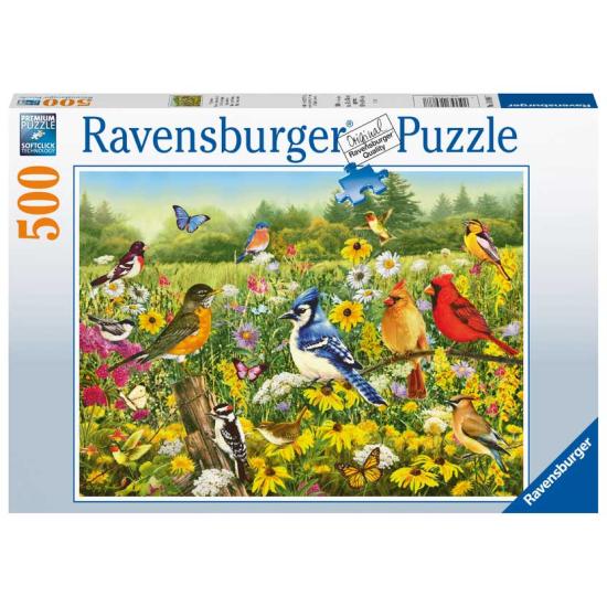 Puzzle Ravensburger Pájaros en el Prado de 500 Piezas Puzzle Ravensburger Pájaros en el Prado de 500 Piezas