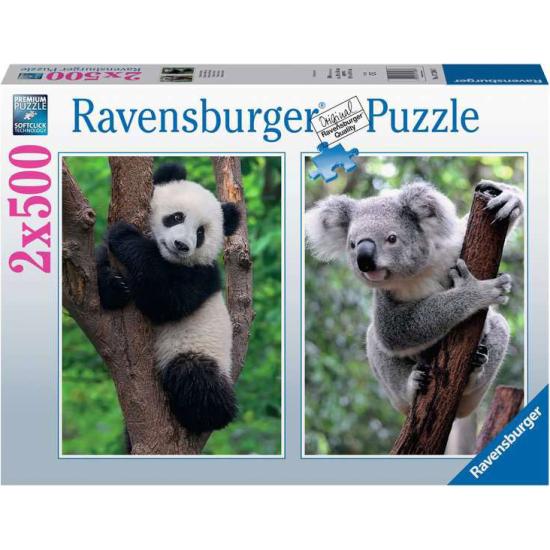 Puzzle Ravensburger Panda y Koala de 2x500 Piezas