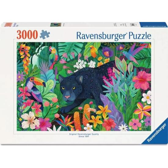 Puzzle Ravensburger Pantera En La Jungla De Flores de 3000 Pieza