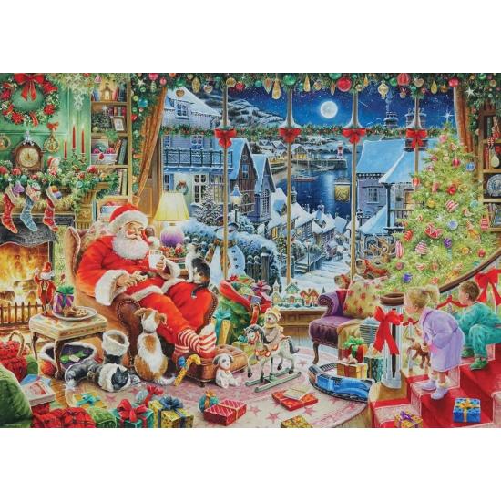 Puzzle Ravensburger Papá Noel Se Toma Un Descanso de 1000 Piezas