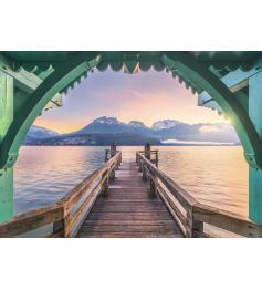 Puzzle Ravensburger Pasarela En El Lago De Annecy 1000 P