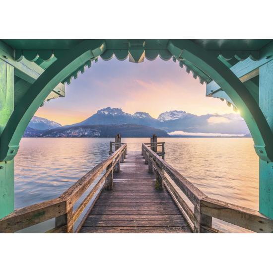 Puzzle Ravensburger Pasarela En El Lago De Annecy 1000 P