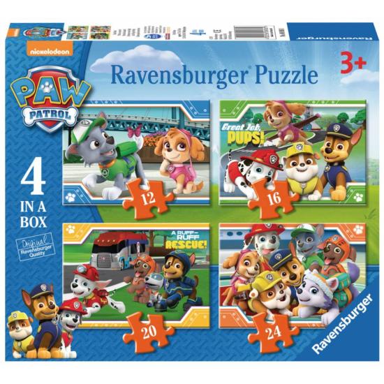 Puzzle Ravensburger Patrulla Canina, Progresivo de 12+16+20+24