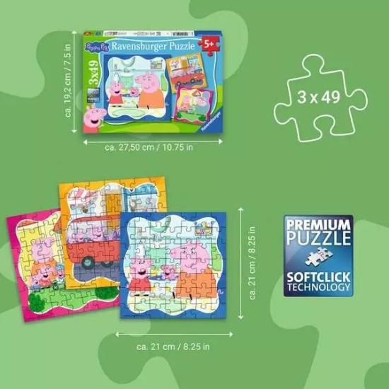 Puzzle Ravensburger Peppa Pig de 3x49 Piezas