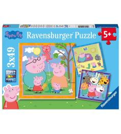 Puzzle Ravensburger Peppa Pig Familia y Amigos de 3x49 Pzs