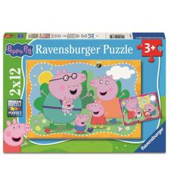 Puzzle Ravensburger Peppa Pig Familias Felices de 2x12 Pie