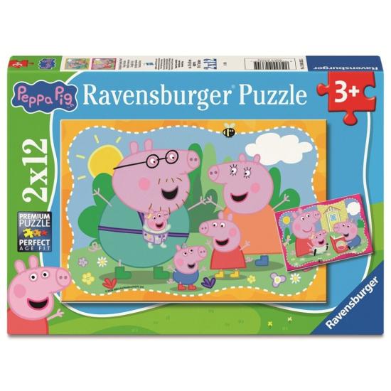 Puzzle Ravensburger Peppa Pig Familias Felices de 2x12 Pie