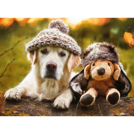Puzzle Ravensburger Perro con Gorro de 500 Piezas