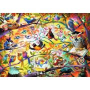 Puzzle Ravensburger Pájaros Ocupados de 1000 Piezas