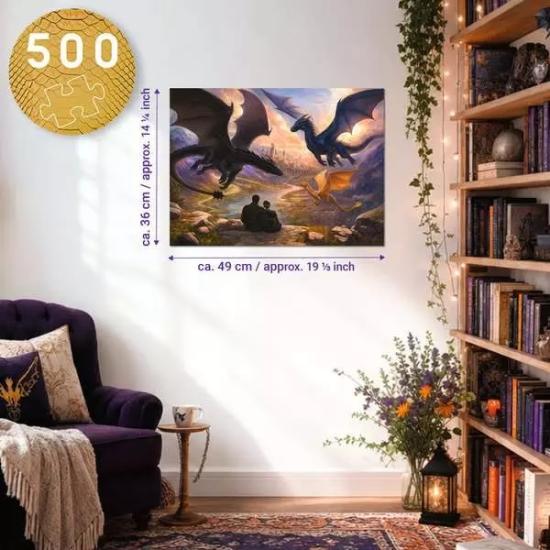 Puzzle Ravensburger Romantasy, Alas de Sangre de 500 Piezas